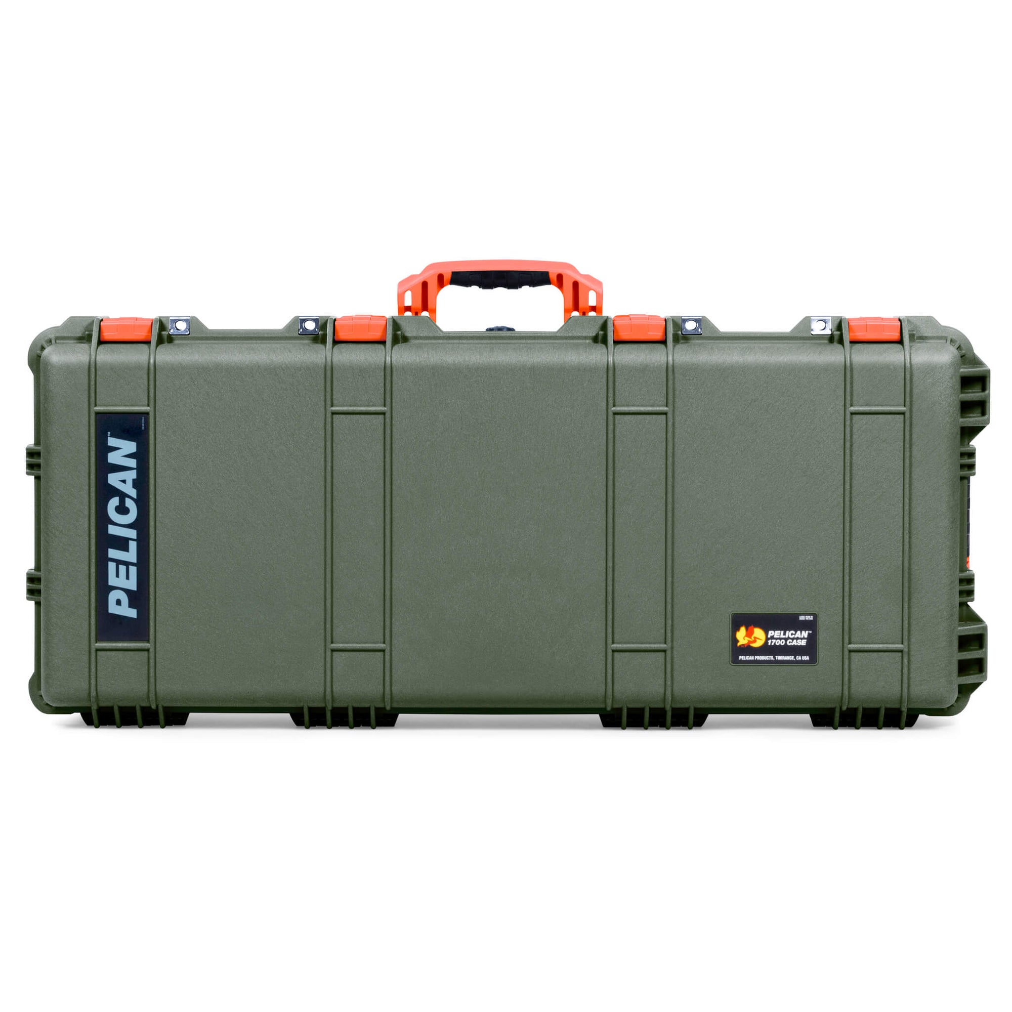 Pelican 1700 Protector Long Case, OD Green with Orange Handles & Latches (Gen2) ColorCase 