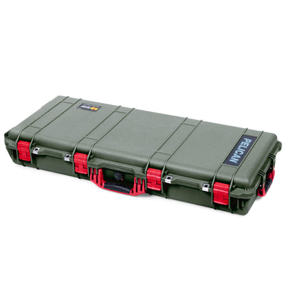 Pelican 1700 Protector Long Case, OD Green with Red Handles & Latches (Gen2) ColorCase