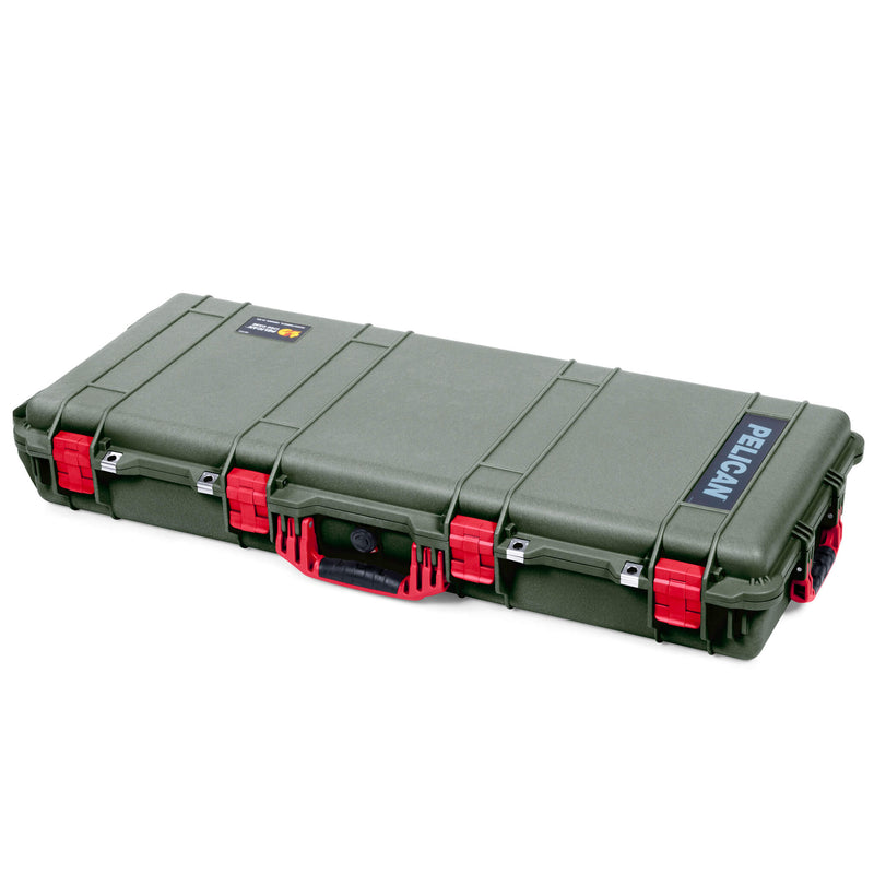 Pelican 1700 Protector Long Case, OD Green with Red Handles & Latches (Gen2)