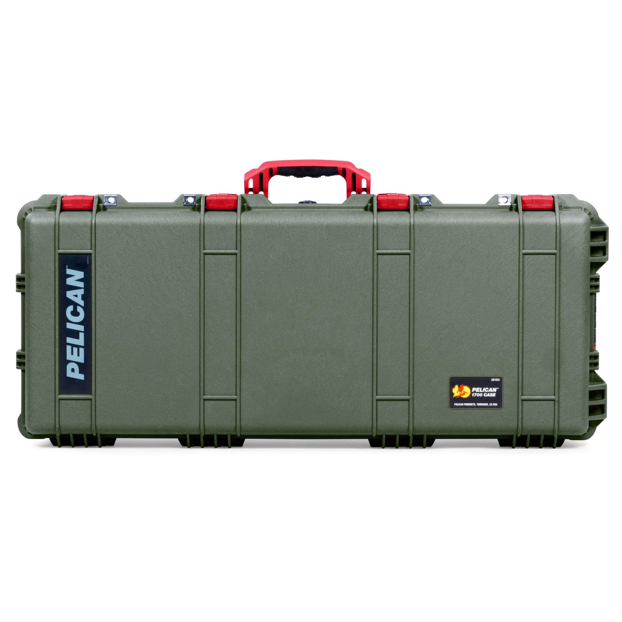 Pelican 1700 Protector Long Case, OD Green with Red Handles & Latches (Gen2) ColorCase 