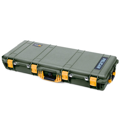 Pelican 1700 Protector Long Case, OD Green with Yellow Handles & Latches (Gen2)