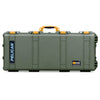 Pelican 1700 Protector Long Case, OD Green with Yellow Handles & Latches (Gen2)