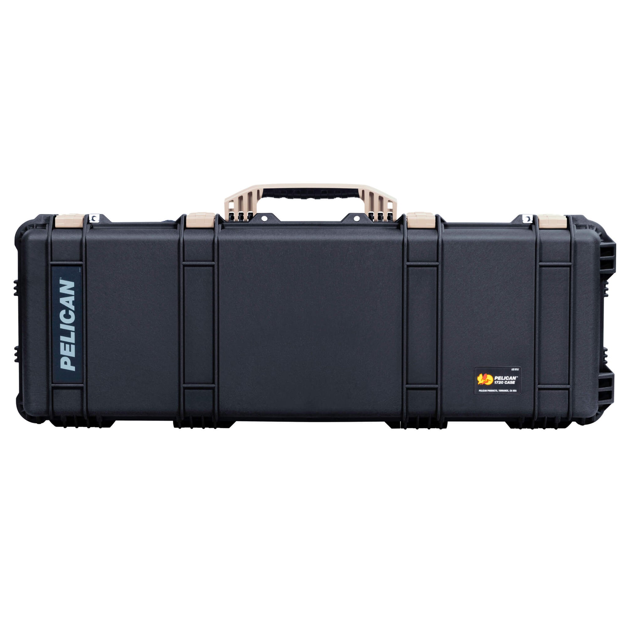 Pelican 1720 Protector Long Case, Black with Desert Tan Handles & Latches (Gen2) ColorCase 