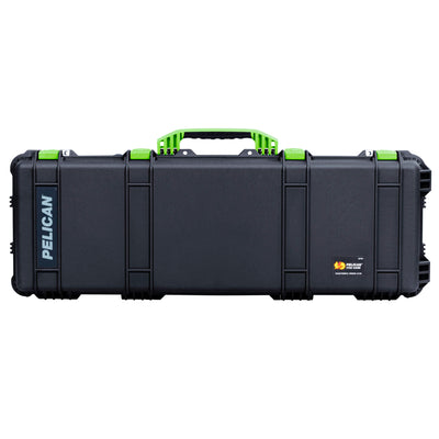 Pelican 1720 Protector Long Case, Black with Lime Green Handles & Latches (Gen2) ColorCase