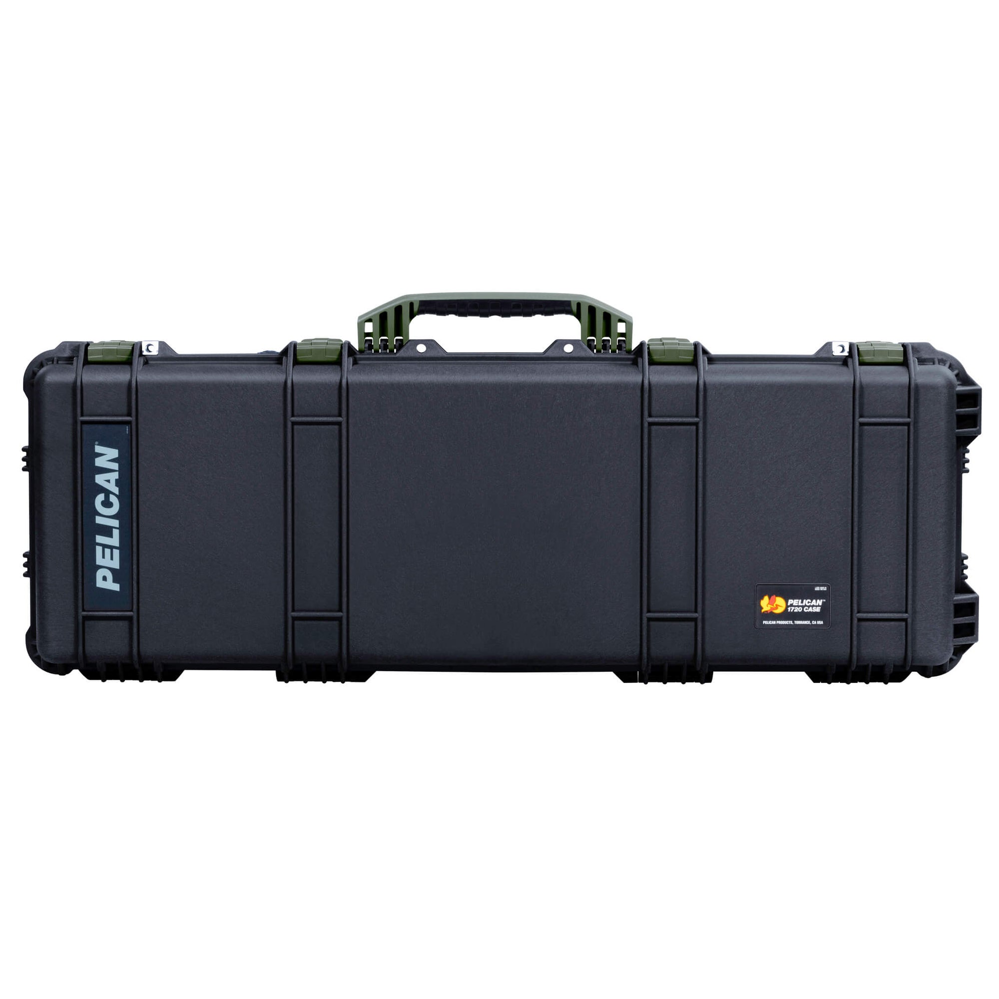 Pelican 1720 Protector Long Case, Black with OD Green Handles & Latches (Gen2) ColorCase 