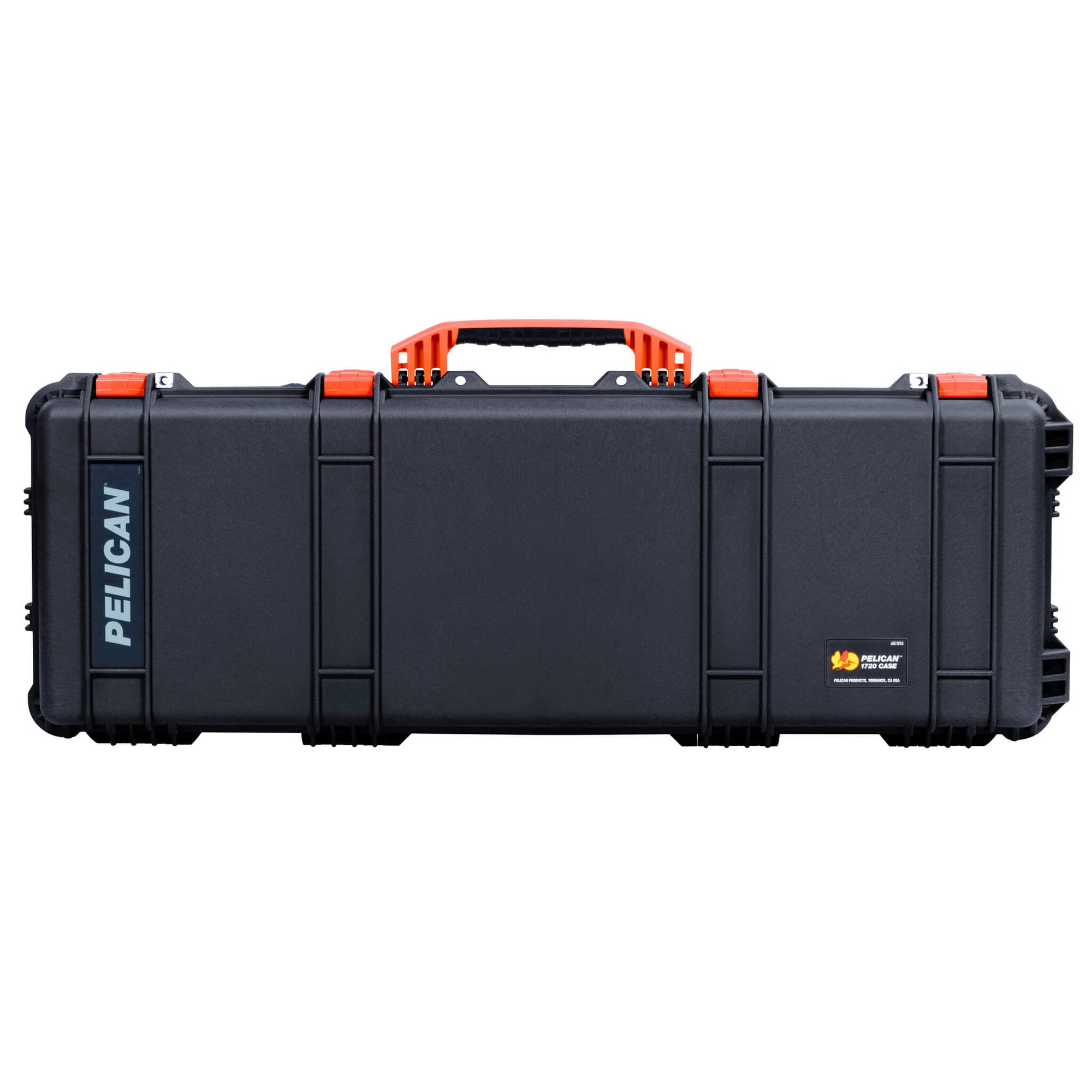 Pelican 1720 Protector Long Case, Black with Orange Handles & Latches (Gen2) ColorCase 