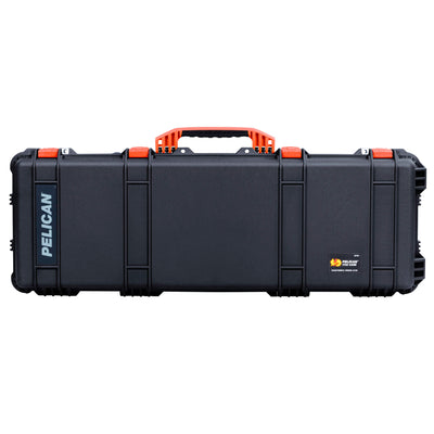 Pelican 1720 Protector Long Case, Black with Orange Handles & Latches (Gen2) ColorCase