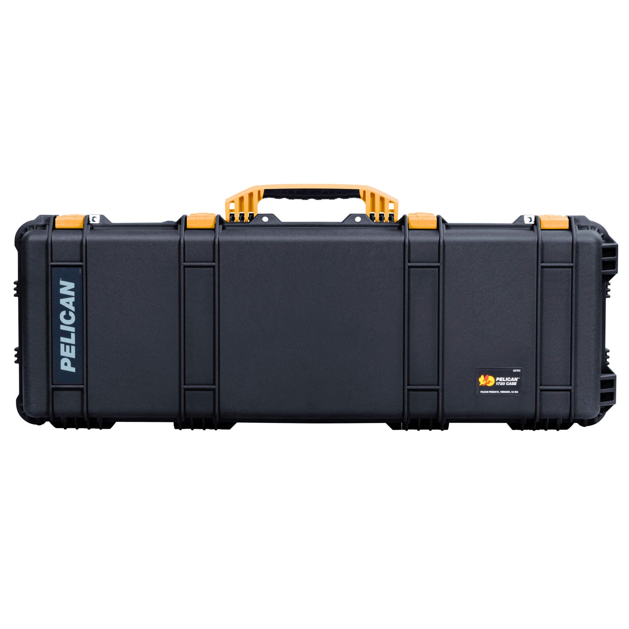 Pelican 1720 Protector Long Case, Black with Yellow Handles & Latches (Gen2)