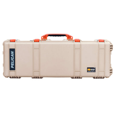 Pelican 1720 Protector Long Case, Desert Tan with Orange Handles & Latches (Gen2)