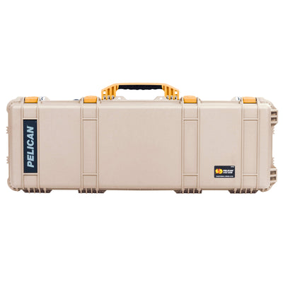 Pelican 1720 Protector Long Case, Desert Tan with Yellow Handles & Latches (Gen2) ColorCase