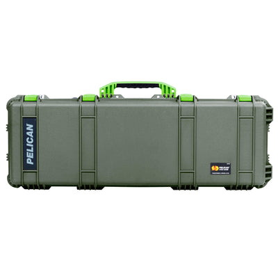 Pelican 1720 Protector Long Case, OD Green with Lime Green Handles & Latches (Gen2) ColorCase