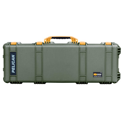 Pelican 1720 Protector Long Case, OD Green with Yellow Handles & Latches (Gen2)