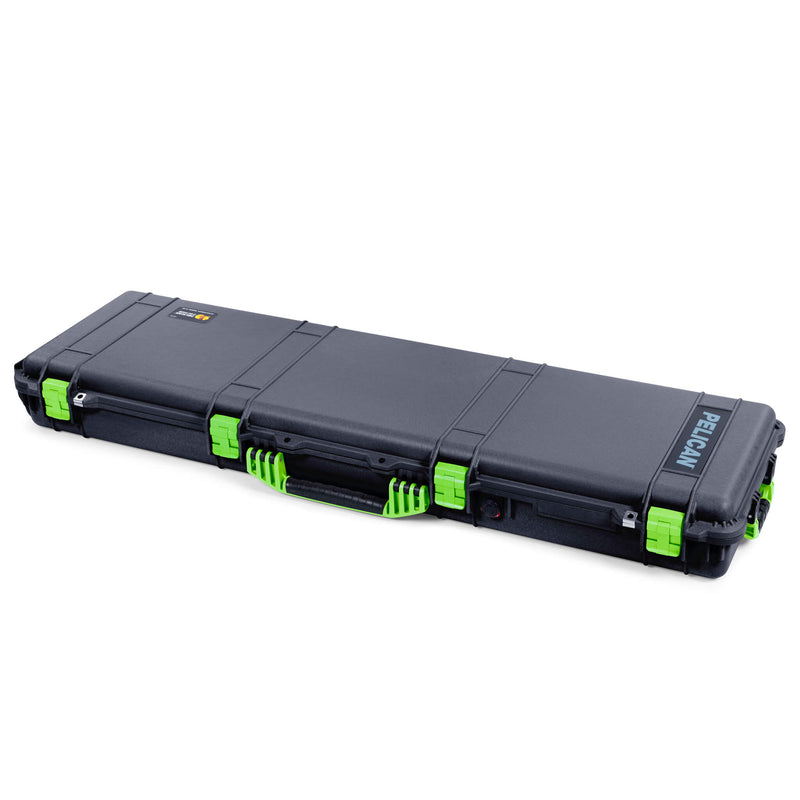 Pelican 1750 Protector Long Case, Black with Lime Green Handles & Latches (Gen2)