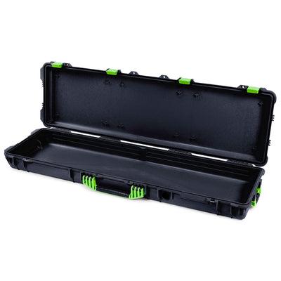 Pelican 1750 Protector Long Case, Black with Lime Green Handles & Latches (Gen2)