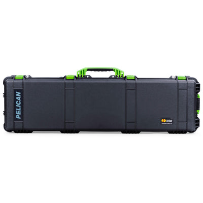 Pelican 1750 Protector Long Case, Black with Lime Green Handles & Latches (Gen2)