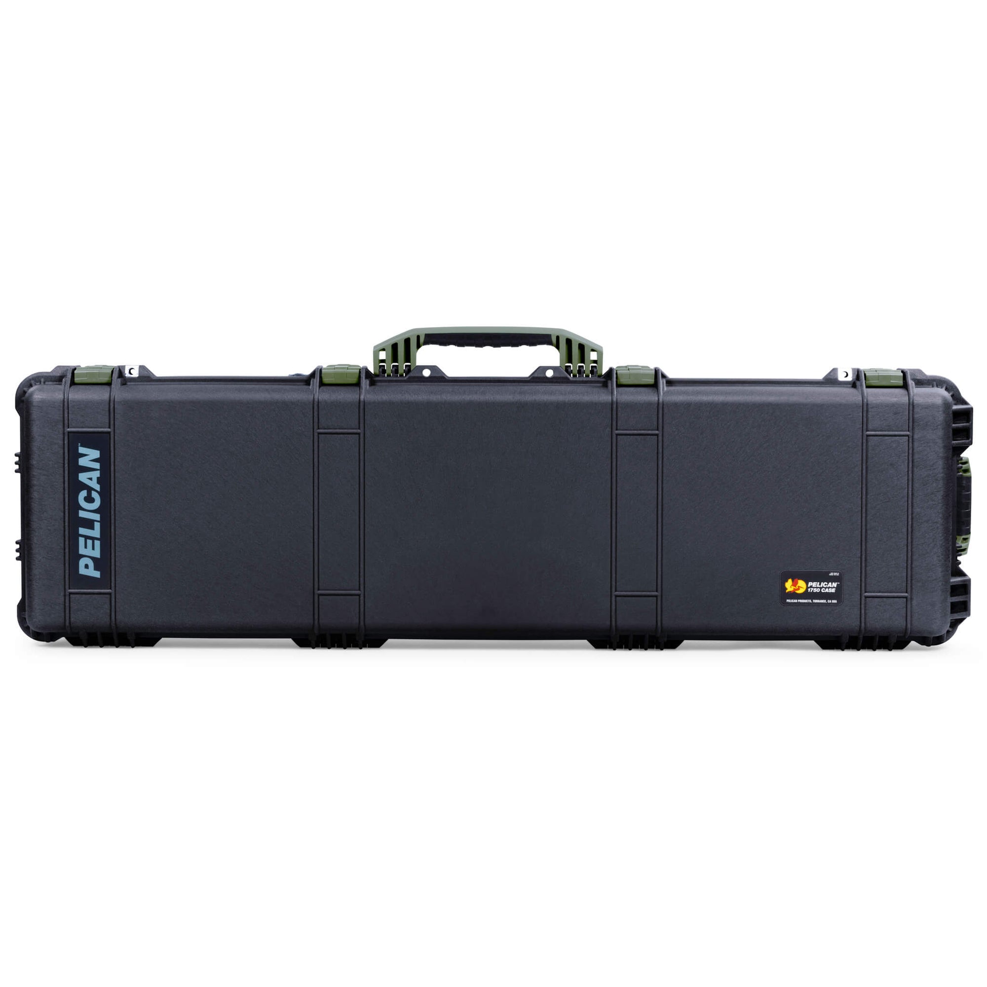 Pelican 1750 Protector Long Case, Black with OD Green Handles & Latches (Gen2) ColorCase 