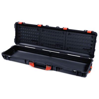 Pelican 1750 Protector Long Case, Black with Orange Handles & Latches (Gen2)