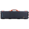 Pelican 1750 Protector Long Case, Black with Orange Handles & Latches (Gen2)