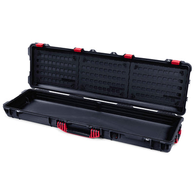 Pelican 1750 Protector Long Case, Black with Red Handles & Latches (Gen2) EZ-Click™ MOLLE Panels Only ColorCase 017500-0400-110-320