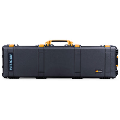 Pelican 1750 Protector Long Case, Black with Yellow Handles & Latches (Gen2) ColorCase