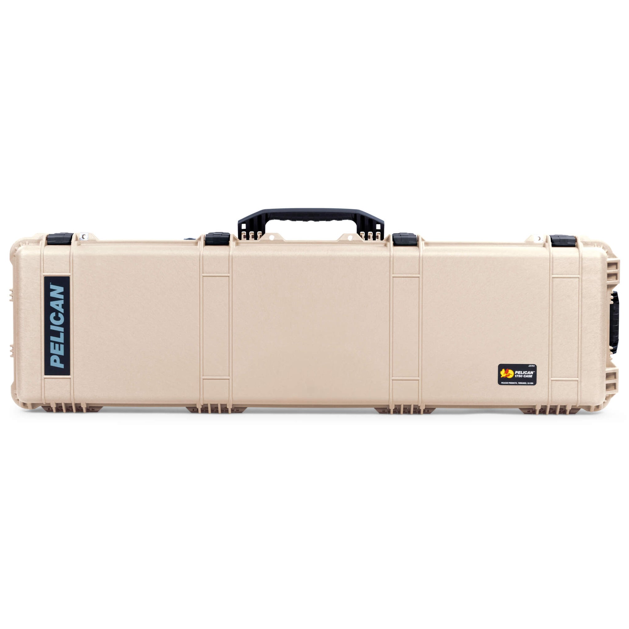 Pelican 1750 Protector Long Case, Desert Tan with Black Handles & Latches (Gen2)