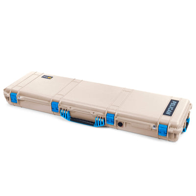 Pelican 1750 Protector Long Case, Desert Tan with Blue Handles & Latches (Gen2) ColorCase