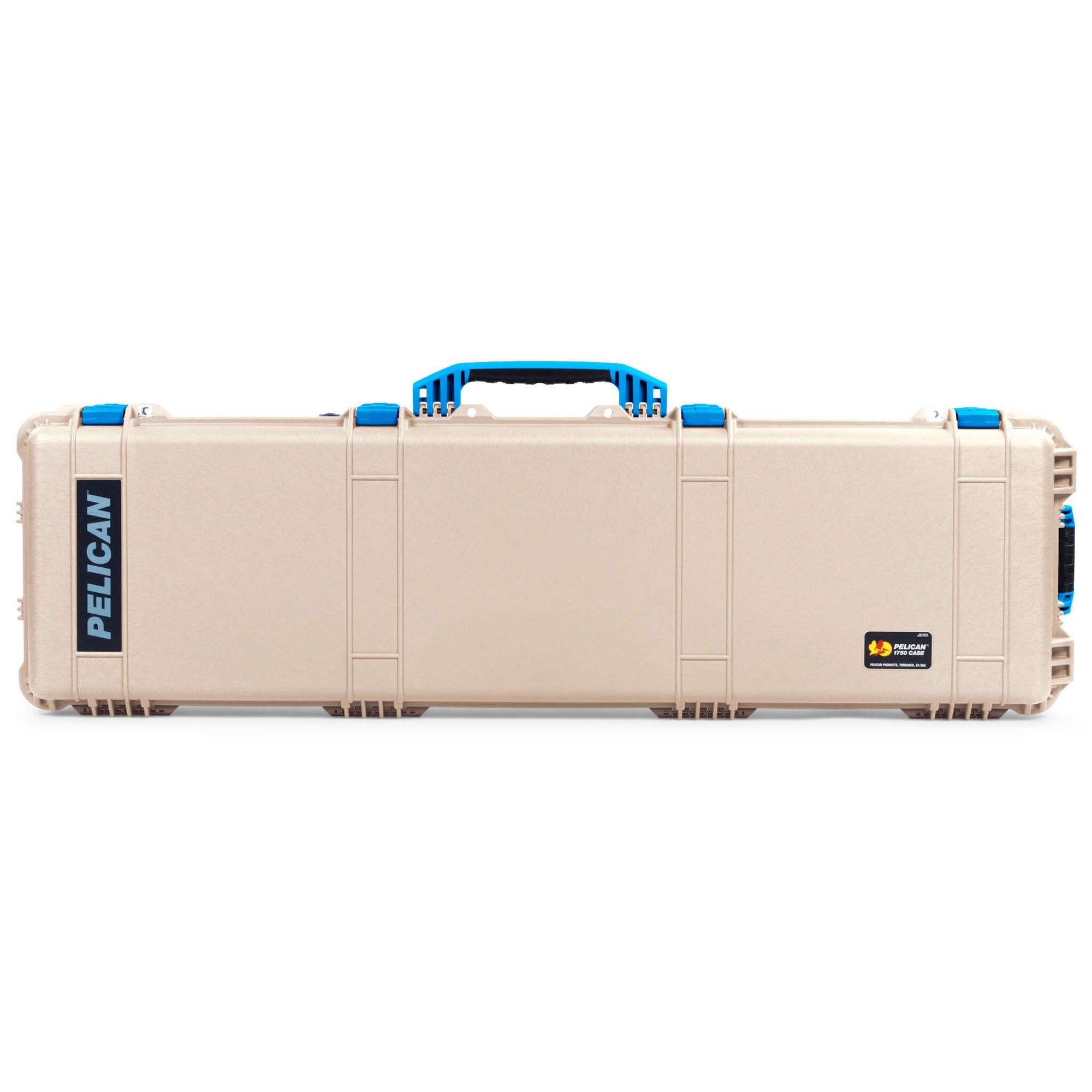 Pelican 1750 Protector Long Case, Desert Tan with Blue Handles & Latches (Gen2) ColorCase 