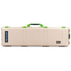 Pelican 1750 Protector Long Case, Desert Tan with Lime Green Handles & Latches (Gen2) ColorCase