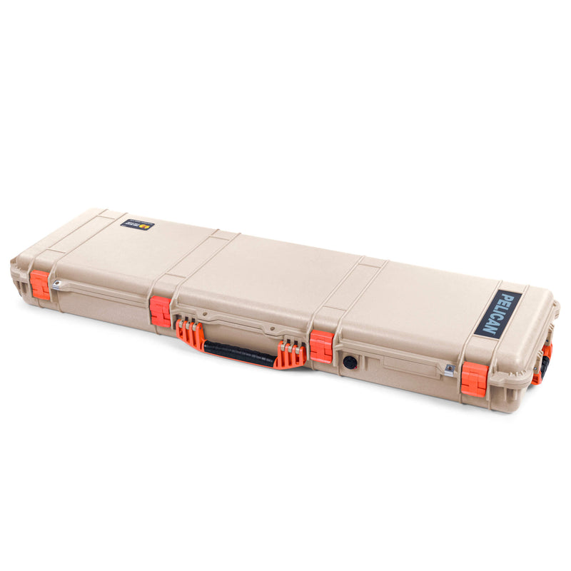 Pelican 1750 Protector Long Case, Desert Tan with Orange Handles & Latches (Gen2)