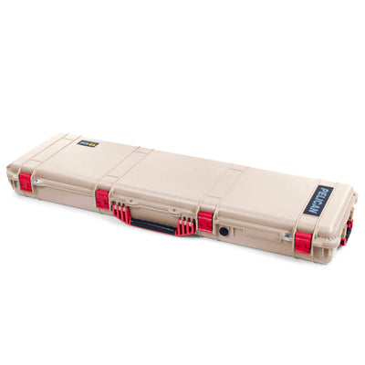 Pelican 1750 Protector Long Case, Desert Tan with Red Handles & Latches (Gen2) ColorCase