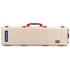 Pelican 1750 Protector Long Case, Desert Tan with Red Handles & Latches (Gen2)