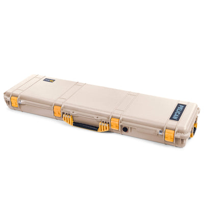 Pelican 1750 Protector Long Case, Desert Tan with Yellow Handles & Latches (Gen2)