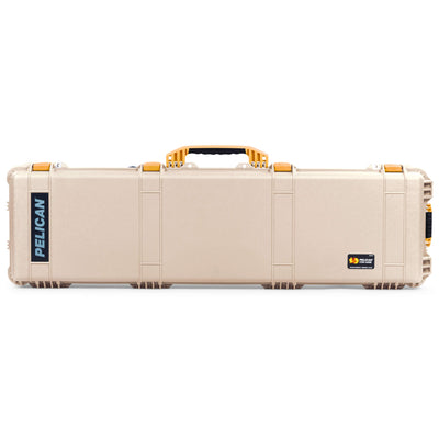 Pelican 1750 Protector Long Case, Desert Tan with Yellow Handles & Latches (Gen2) ColorCase