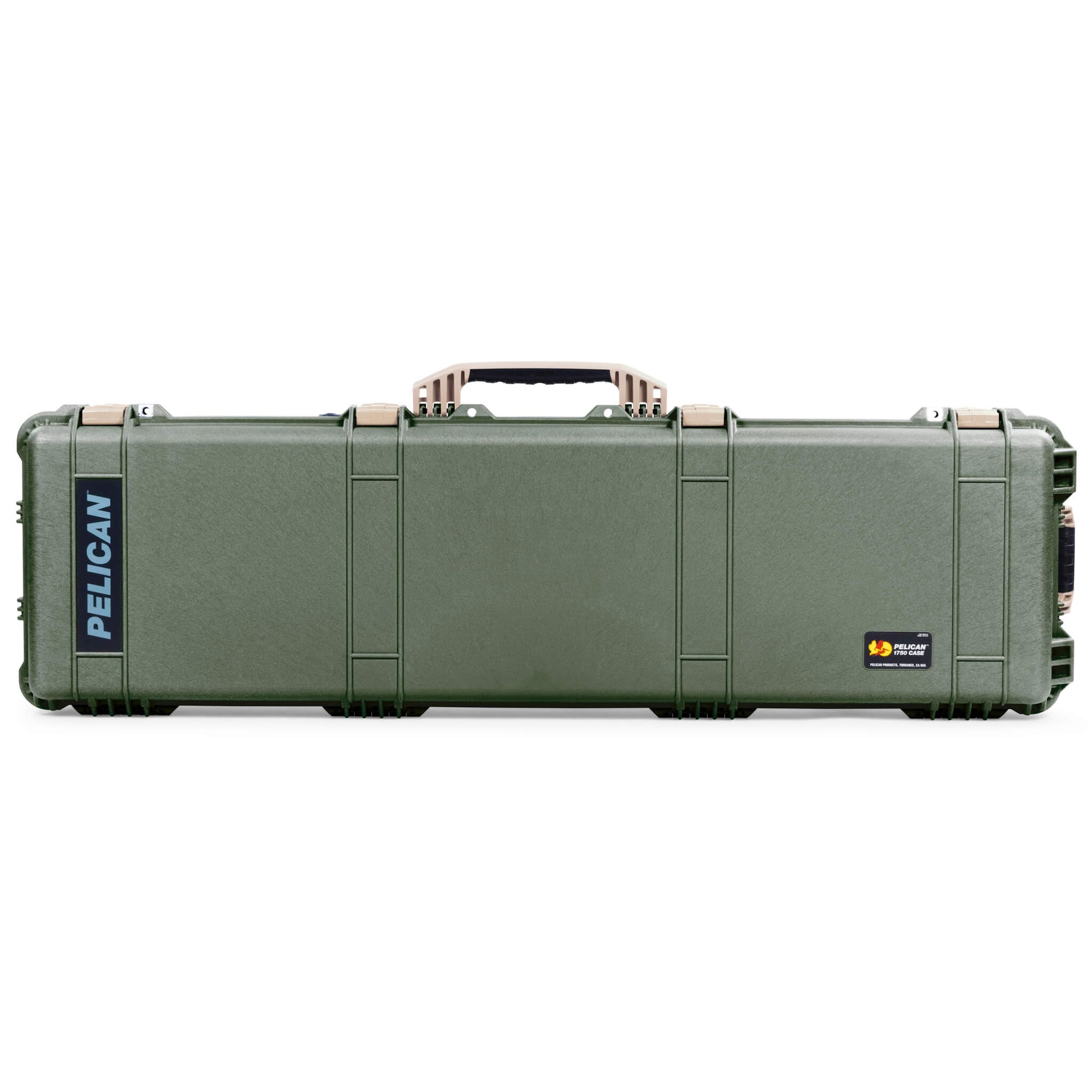 Pelican 1750 Protector Long Case, OD Green with Desert Tan Handles & Latches (Gen2)