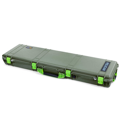 Pelican 1750 Protector Long Case, OD Green with Lime Green Handles & Latches (Gen2) ColorCase