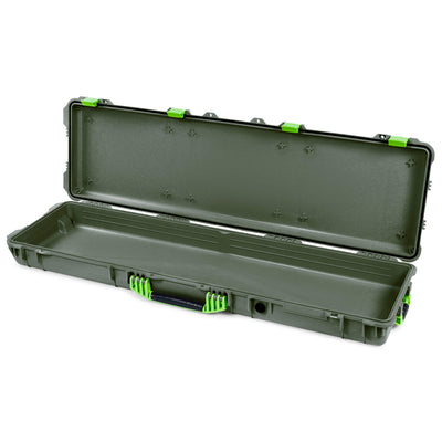 Pelican 1750 Protector Long Case, OD Green with Lime Green Handles & Latches (Gen2)