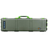 Pelican 1750 Protector Long Case, OD Green with Lime Green Handles & Latches (Gen2) ColorCase