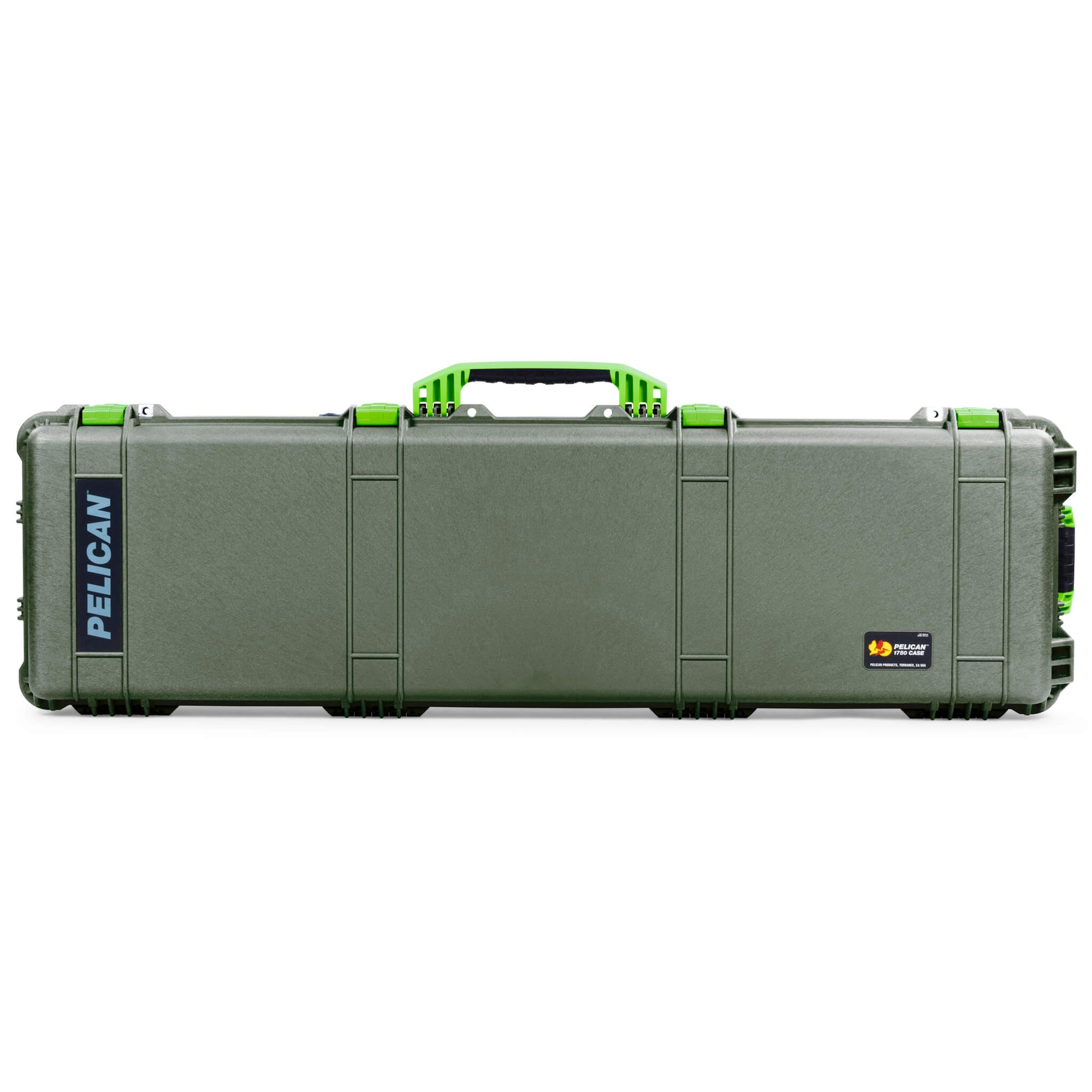 Pelican 1750 Protector Long Case, OD Green with Lime Green Handles & Latches (Gen2) ColorCase 