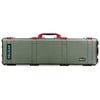 Pelican 1750 Protector Long Case, OD Green with Red Handles & Latches (Gen2)