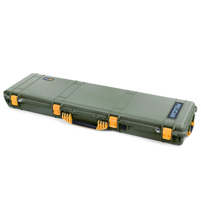 Pelican 1750 Protector Long Case, OD Green with Yellow Handles & Latches (Gen2)