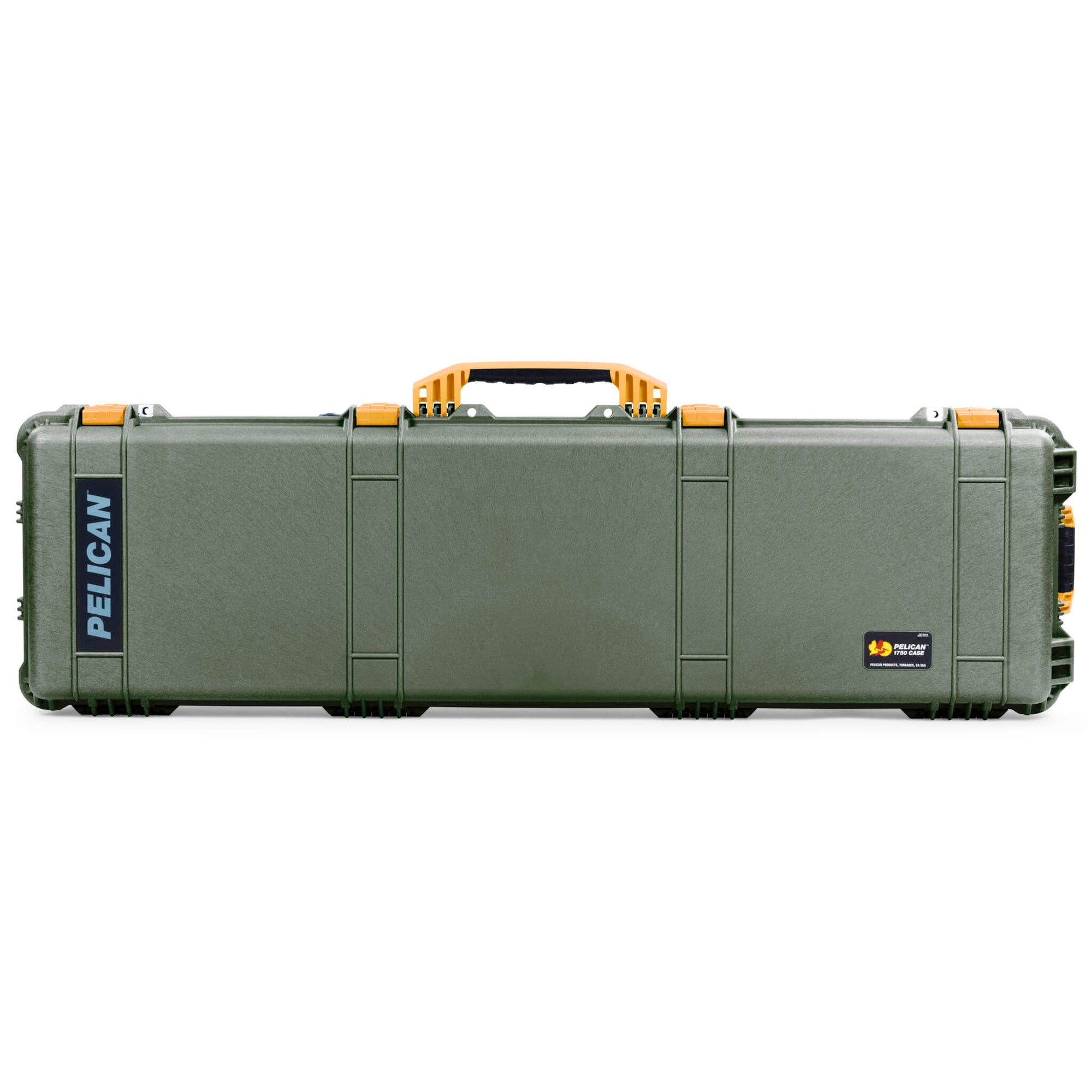 Pelican 1750 Protector Long Case, OD Green with Yellow Handles & Latches (Gen2) ColorCase 