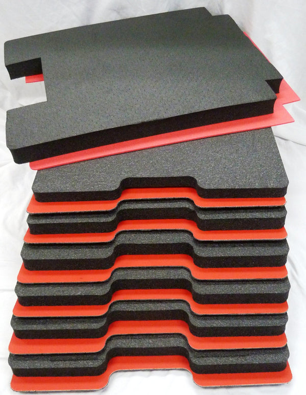 Pelican 1620 Tool Foam Kit (Set of 8 Black Foam Inserts, 7 Red Plastic