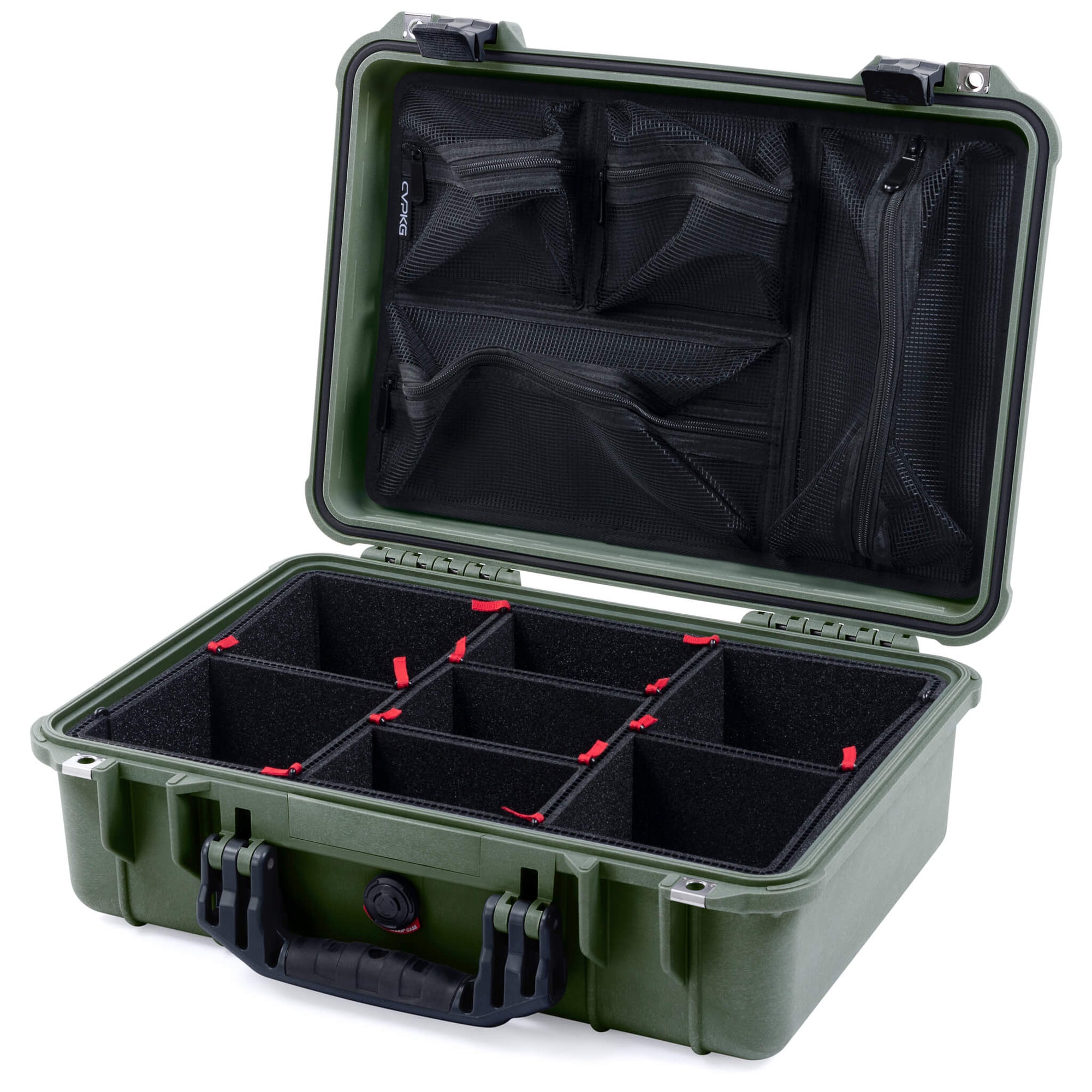 Pelican 1500 Case, OD Green with Black Handle & Latches