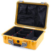 Pelican 1520 Case, Yellow with Silver Handle & Latches TrekPak Divider System with Mesh Lid Organizer ColorCase 015200-0120-240-180